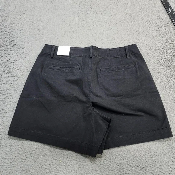 LOFT Monroe 6" Shorts Womens 12 Black Curvy Mid Rise Chino Twill New Tags - Picture 8 of 10